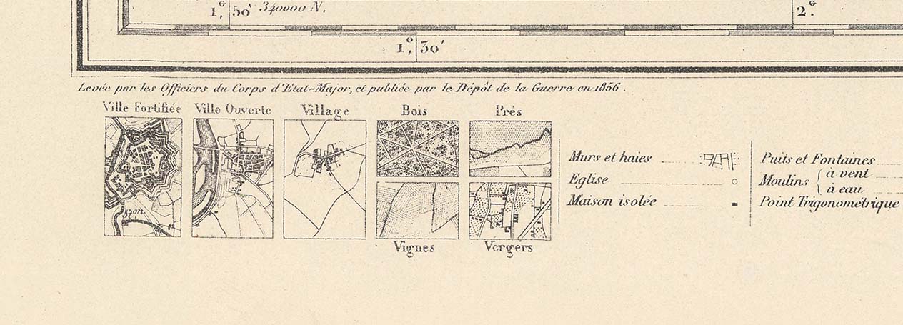 Handgefertigte alte Karte (Frankreich) - Erstellen Sie Ihre eigene französische Generalkarte aus dem Jahr 1800 (Carte de l'état-major)