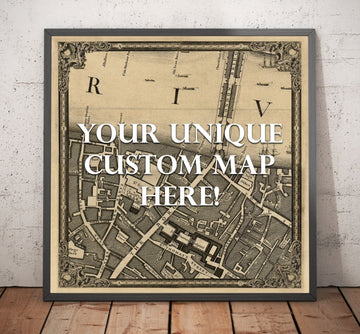 Mapa antiguo personalizado de Londres por John Rocque, 1746