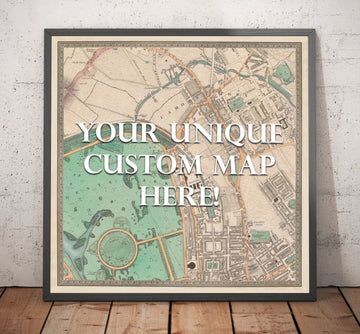 Benutzerdefinierte alte Karte von London von C&J Greenwood, 1830 