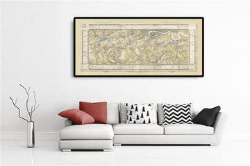 Seltene alte Karte von London und den Vororten, 1799 von Milne - Chelsea, Lambeth, Southwark, Kensington, Richmond, Felder 