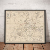 Old London Trainline Carte, 1899 - Tableau de la maison de garde ferroviaire - Piccadilly précoce, cercle, district, lignes de tube souterraines