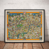 Mapa antiguo de Londres, 1928 por Max Gill - El mapa subterráneo "Wonderground" que salvó el tubo