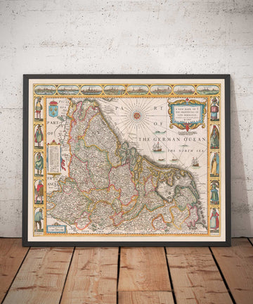 Mapa antiguo de los países bajos por John Speed, 1627 - Países bajos, Países Bajos, Bélgica, Luxemburgo, Flandes, Belgica