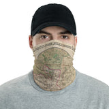 Londoner Gesichtsmaske / Halsmanschette mit altem Kartendruck von Mogg's 24 Meilen um London, 1820