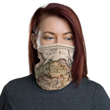 Wales Gesichtsmaske / Halskrause / Snood mit alter Karte von Wales von Jean Blaeu aus dem Jahr 1645