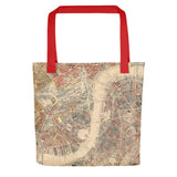 Sac fourre-tout de Londres - Sac fourre-tout unique présentant de vieux plans de Londres (Charles Booth, C&amp;J Greenwood, John Rocque)