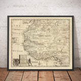 Mapa antiguo de Negroland, 1747 por Bowen - África occidental pre-colonial - Comercio de esclavos, Costa de Marfil, Costa de Oro