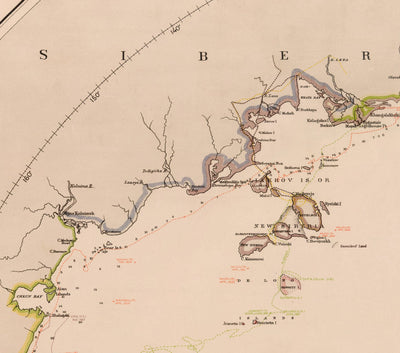 Old North Pole Exploration Map, 1896 by US Navy - Atlas Explorer Map of the Arctic Circle