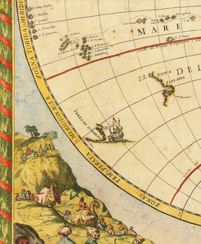 Mapa del Atlas Old World, 1700 por Paolo Petrini - Mapa a mano raro antiguo