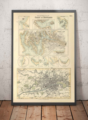 Carte ancienne des ports de la côte ouest de l&