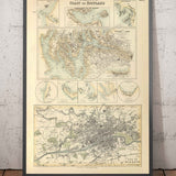 Alte Karte der Häfen und Hafenanlagen der Westküste Schottlands, 1872 von Fullarton - Glasgow, Largs, Portpatrick, Irvine, Ayr 