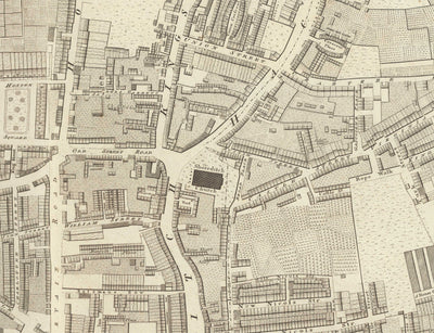 Carte complète de Londres par Richard Horwood, 1799 - Chaque maison et chaque bâtiment de Londres