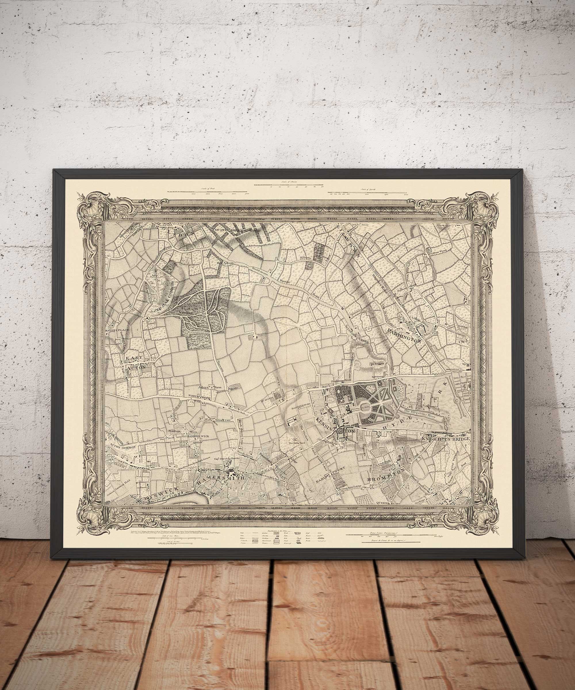 Sw7 4ap Map Ancienne carte de l'ouest et du centre de Londres en 1746 par John ...