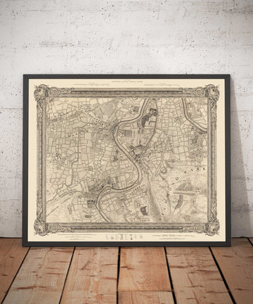 Old Map of South West London in 1746 by John Rocque - Twickenham, Isleworth, Richmond Park, Hounslow, Whitton, SW14, TW1, TW2, TW4