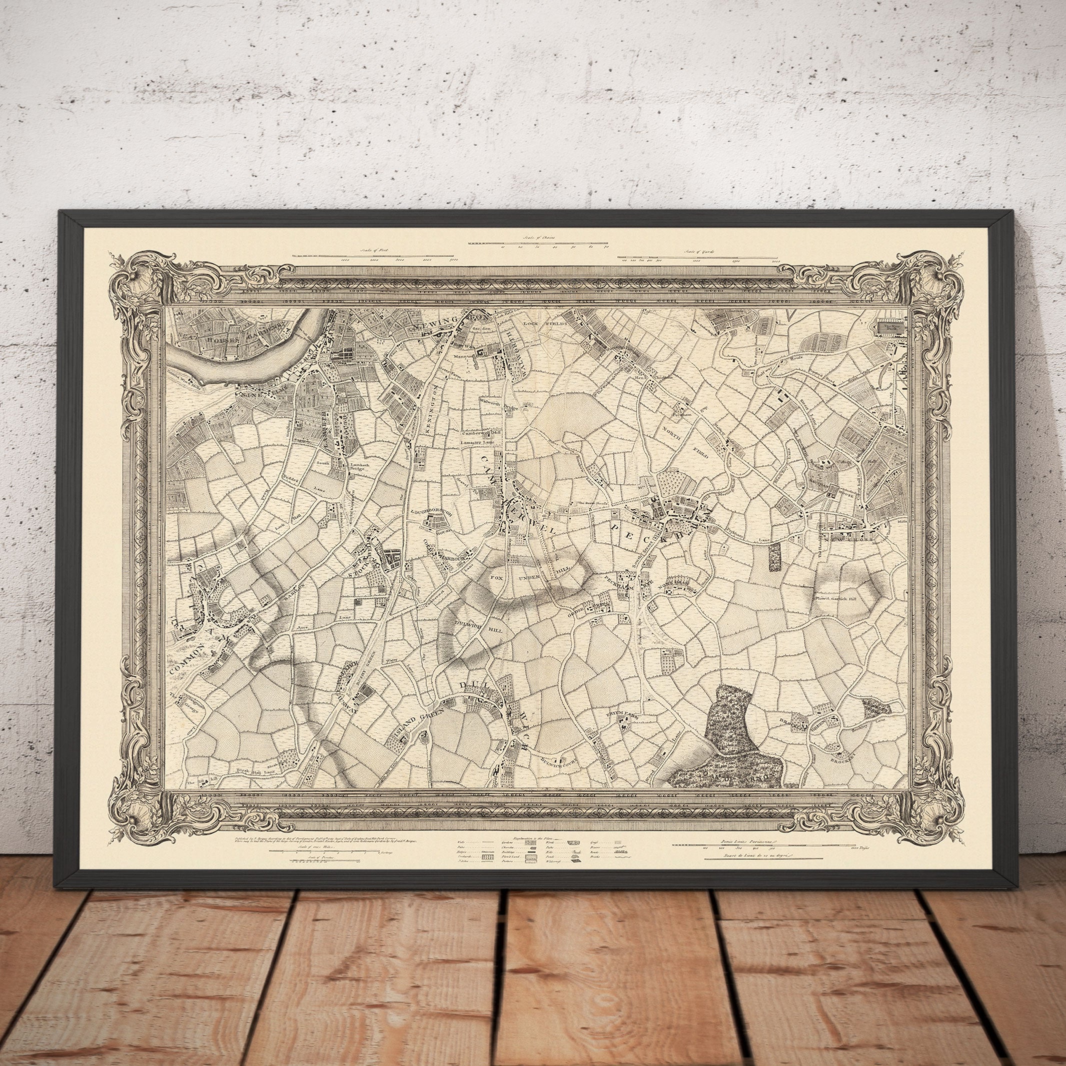 London Sw8 Map Ancienne carte du sud de Londres en 1746 par John Rocque - Peckham ...