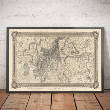 Antiguo mapa del sureste de Londres en 1746 por John Rocque - Streatham, Beckenham, Sydenham, Knights Hill, Norwood, SE19, SE21, SE23, SE26, SE27, SW2, SW16