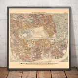 Map of London Poverty 1898-9, Inner Western District, by Charles Booth - Westminster, Hyde Park, Kensington, Mayfair - W1, W2, W11, W8, SW7, SW3, SW1