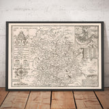 Alte Karte von Shropshire im Jahr 1611 von John Speed - Shrewsbury, Telford, Bridgnorth, Oswestry, Newport, Ludlow 