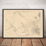 Mappa antica di North London 1862 di Edward Stanford - Hampstead, Cricklewood, Golders Green, Brent - NW2, NW3, NW11, NW4 