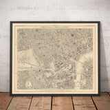 Alte Karte von Zentral-London von Edward Stanford, 1862 - Mayfair, Oxford Street, Westminster, Knightsbridge, Waterloo - W1, WC1, WC2, SW1, W2 