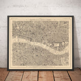 Ancienne carte de la ville de Londres par Edward Stanford, 1862 - London Bridge, St Pauls, Liverpool Saint, Banque, Finsbury, Southwark - EC1, EC2, EC3, EC4, E1, E1W, SE1, SE16