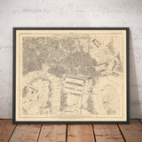 Old Map of East London in 1862 by Edward Stanford - Isle of Dogs, Tower Hamlets, Limehouse, Poplar, Surrey Quays - E1, E3, E14, SE16