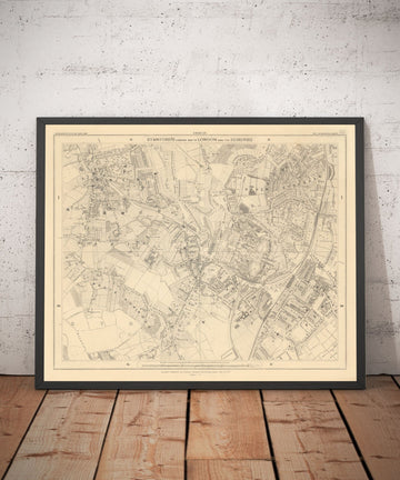 Alte Karte von Südost-London, 1862 von Edward Stanford - Norwood, Crystal Palace, Penge, Sydenham - SE27, SE19, SE20, SE26 