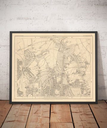 Custom Map of London by Edward Stanford, 1862 - Design & Make Your Own Old Map