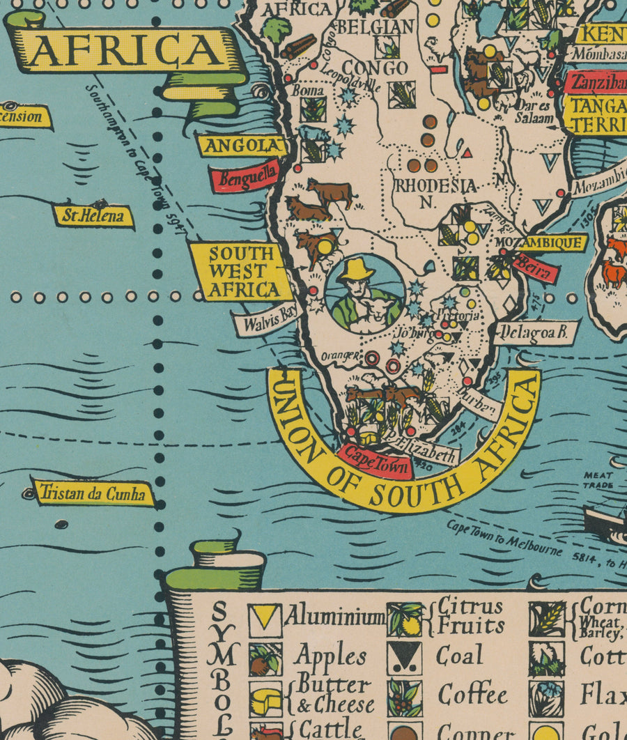 La Charte atlantique de Max Gill, 1942 - Graphique murale des Nations Unies pour la Seconde Guerre mondiale