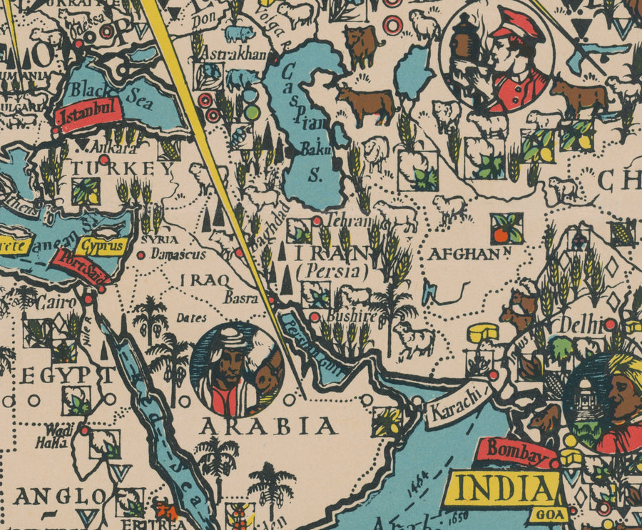 La Charte atlantique de Max Gill, 1942 - Graphique murale des Nations Unies pour la Seconde Guerre mondiale