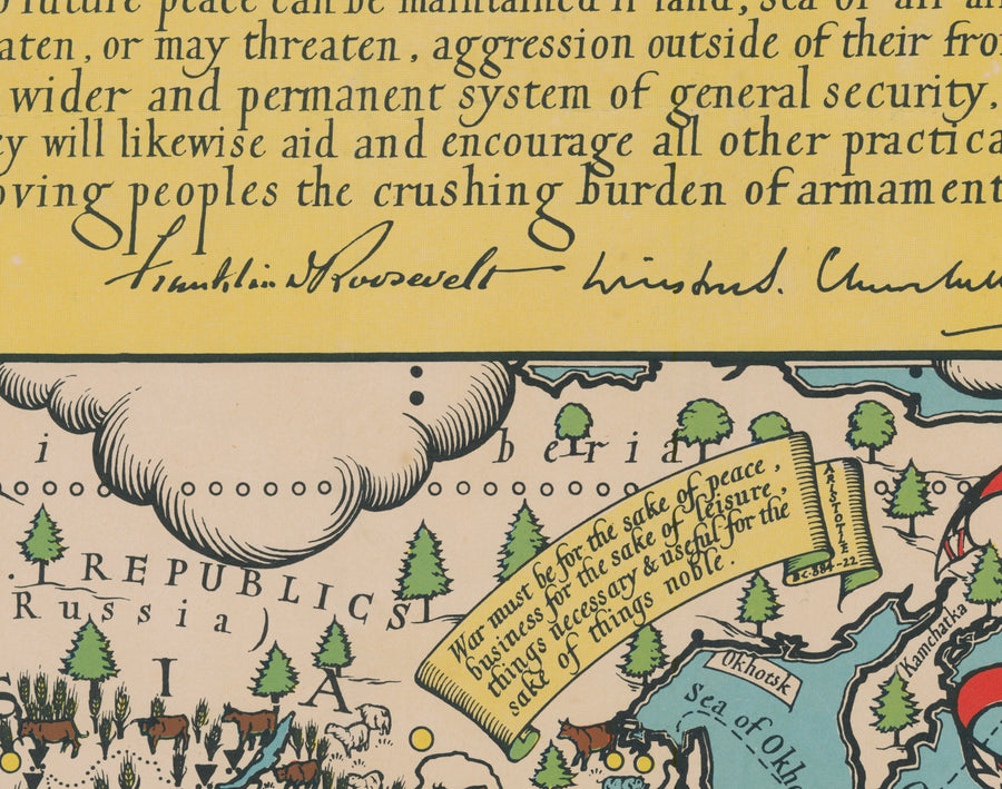 La Charte atlantique de Max Gill, 1942 - Graphique murale des Nations Unies pour la Seconde Guerre mondiale