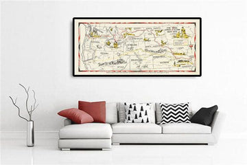 Old Map of Lewis & Clark Expedition - Corps of Discovery, Oregon Trail, Mormons, Pony Express, Louisiana Purchase