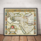 Viejo Mapa del Imperio Turco / Otomano por John Speed, 1627 - Turquía, Balcanes, Grecia, Irán, Egipto, Siria