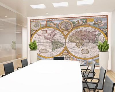 Old Map Wallpaper - Custom Made Antique Wall Art Mural - Pasted or Peel & Stick - Any City, Any Map