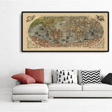 Mapa del Viejo Mundo, 1565 de Ferando Bertelli - Tabla de pared Atlas antigua - Terra Incognita, Querubs, Australis