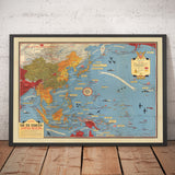 Mappa dell'Old World War 2 del Pacifico e di Tokyo nel 1942 di Stanley Turner - "Eventi datati" Invasione del Giappone e dell'Estremo Oriente 